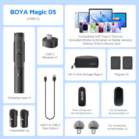 ไมโครโฟนไร้สาย BOYA MICROPHONE BOYA MAGIC-05_1